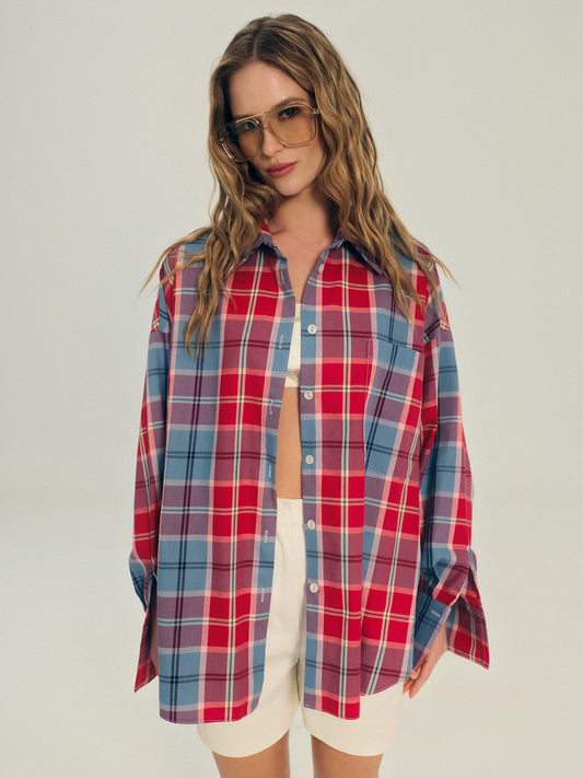 Relaxed fit  cotton shirt with breast pocket