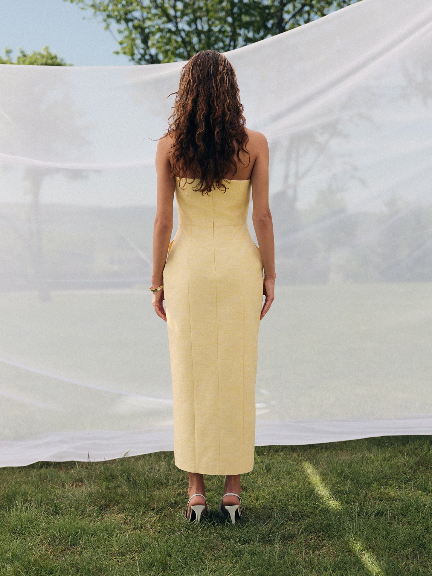 Eva bandeau-style midi dress