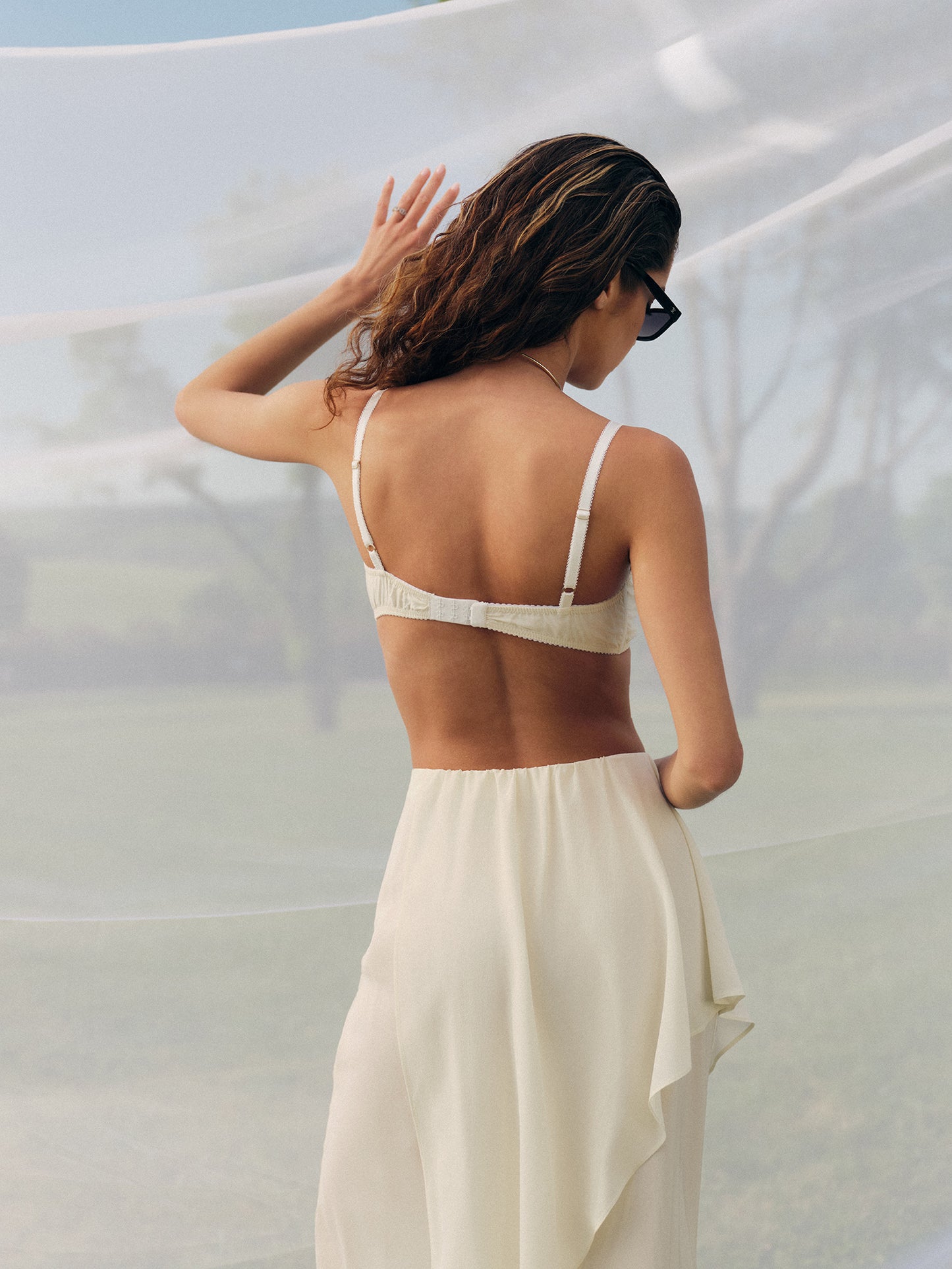 The Muse maxi layered silk skirt