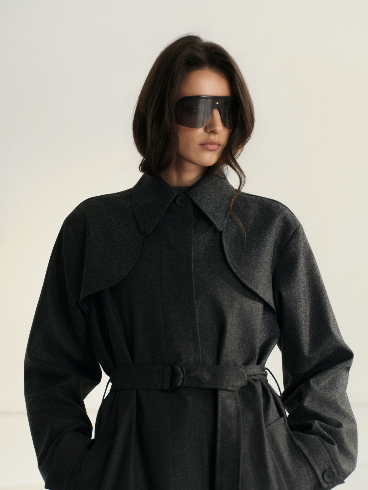 Classic contemporary fit waterproof cashmere raincoat