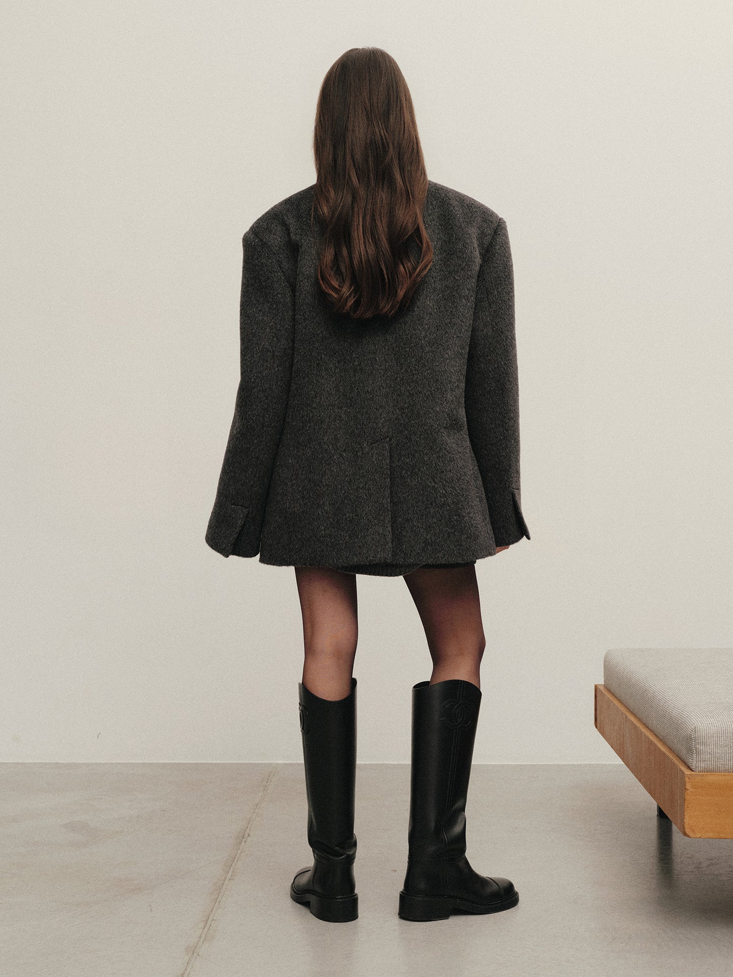 Oliver loose fit winter jacket in  alpaca suri blend
