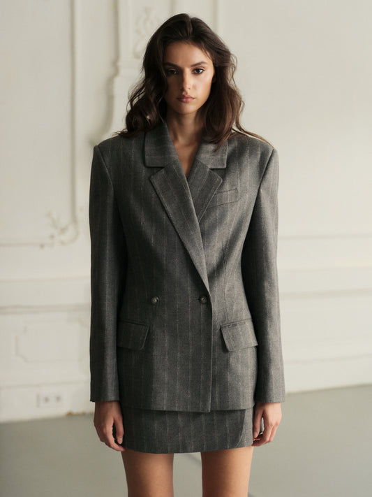 Linda fitted wool double-breasted jacket