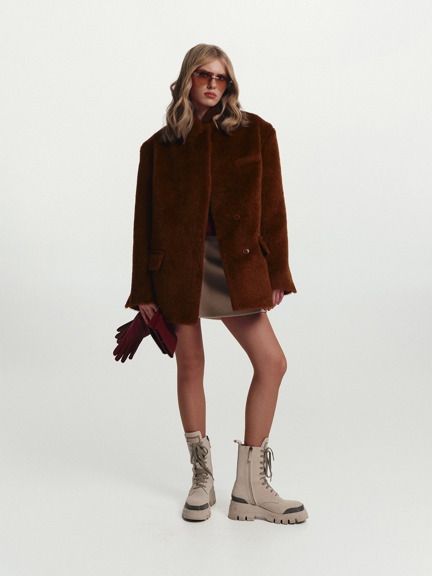 Oliver loose fit winter jacket in  alpaca blend