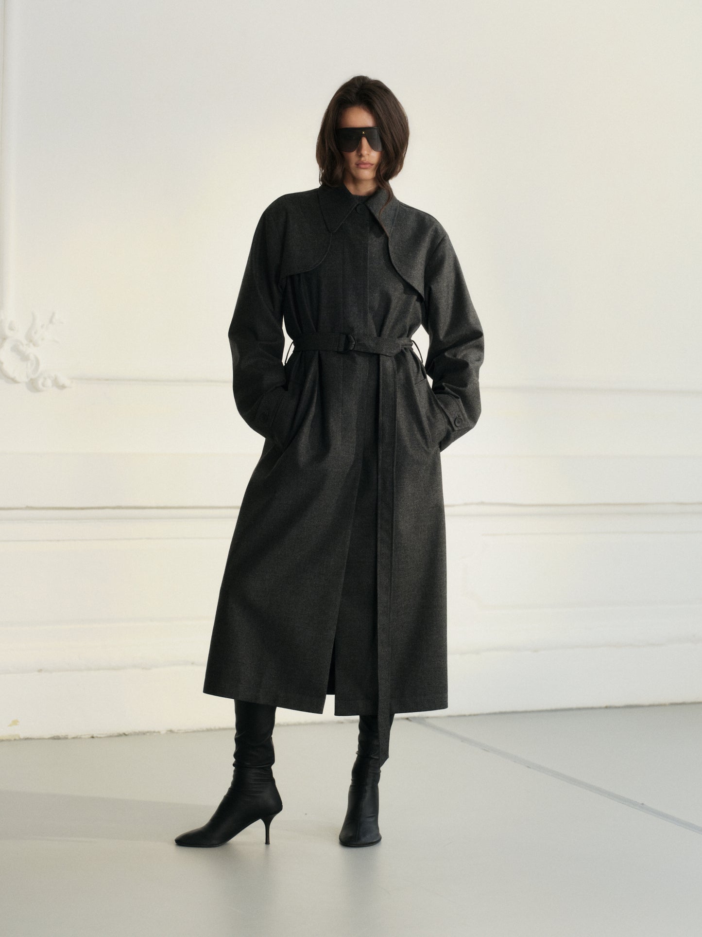 Classic contemporary fit waterproof cashmere raincoat