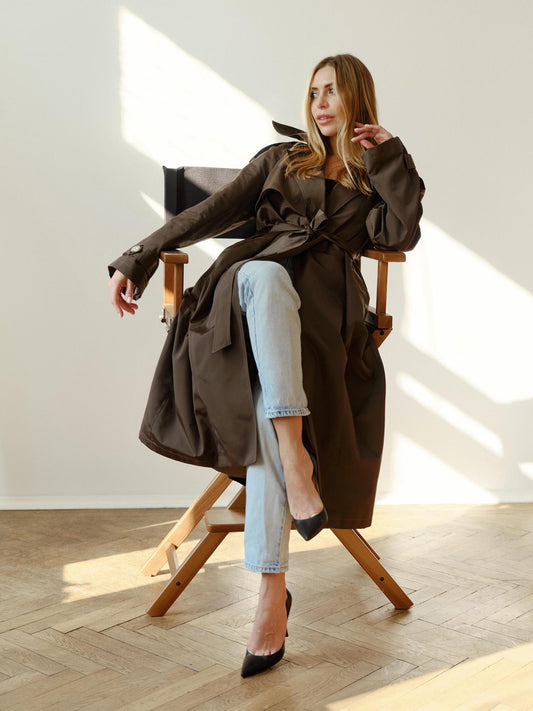 One size raincoat in khaki waterproof fabric