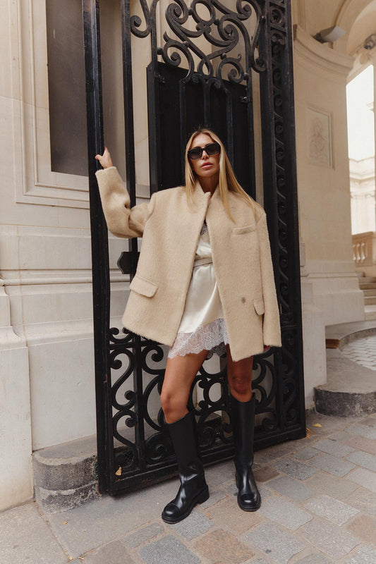 Oliver loose fit winter jacket in  alpaca cashmere blend