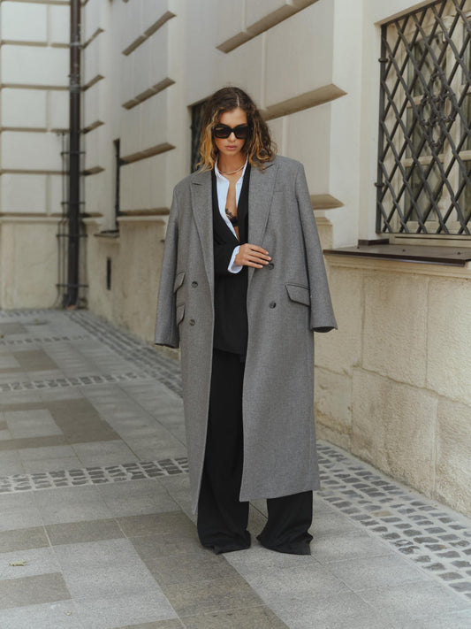Blake relaxed fit coat with twin flap pockets