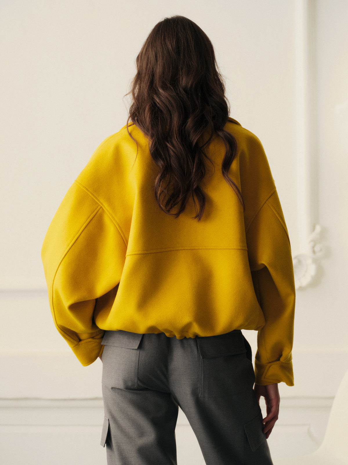 The Ochre bomber jacket in wool cashmere blend