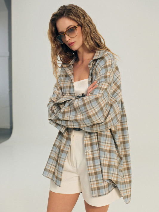 Relaxed fit  cotton shirt with breast pocket