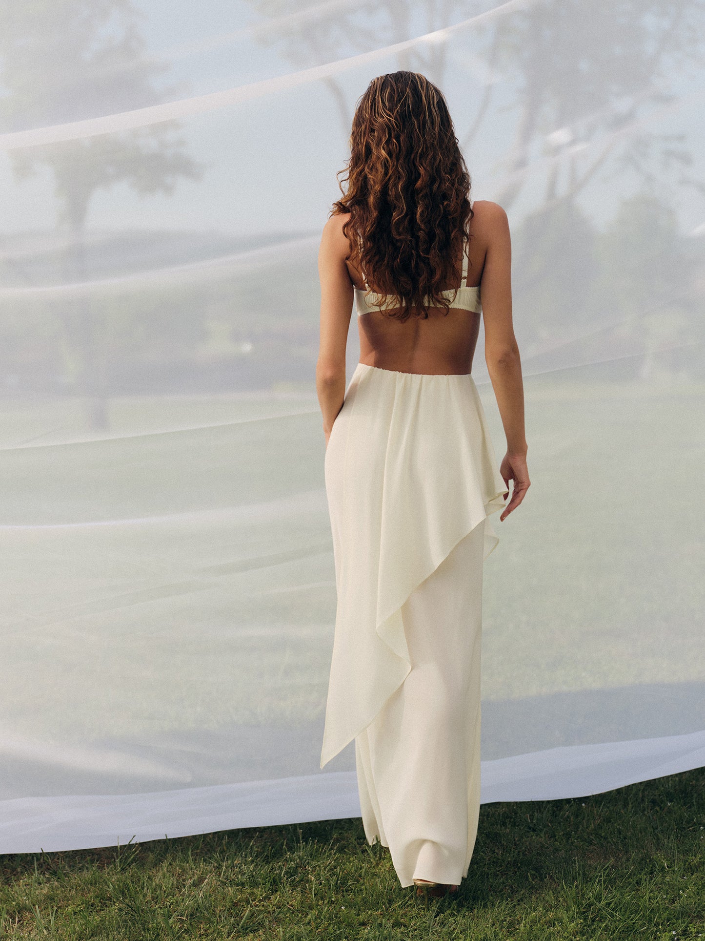 The Muse maxi layered silk skirt