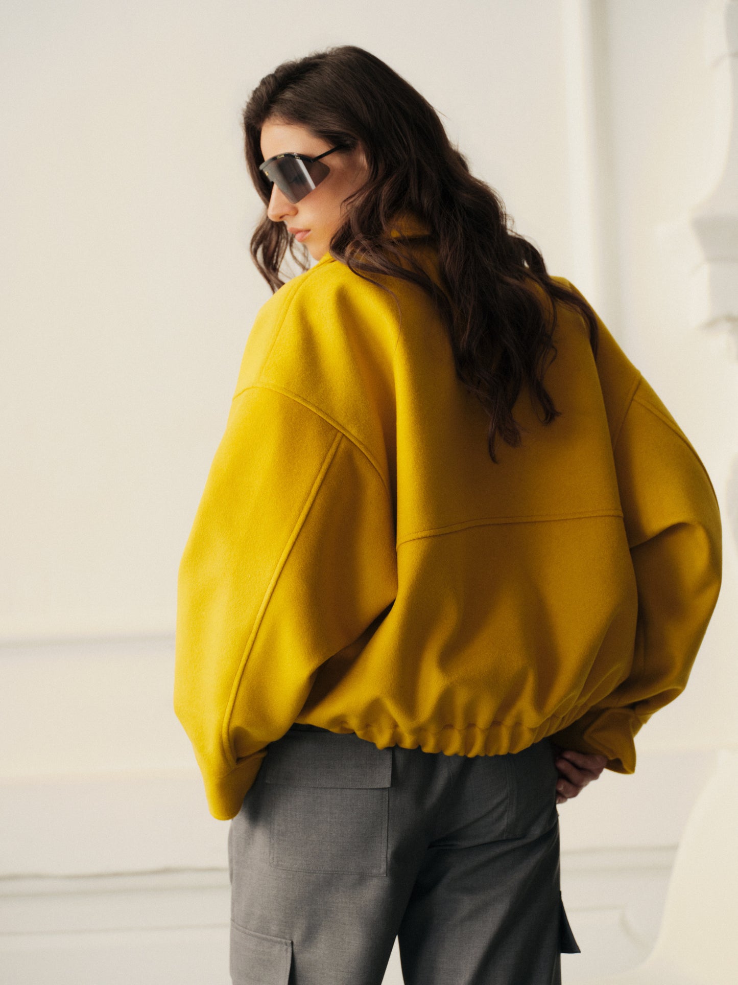 The Ochre bomber jacket in wool cashmere blend