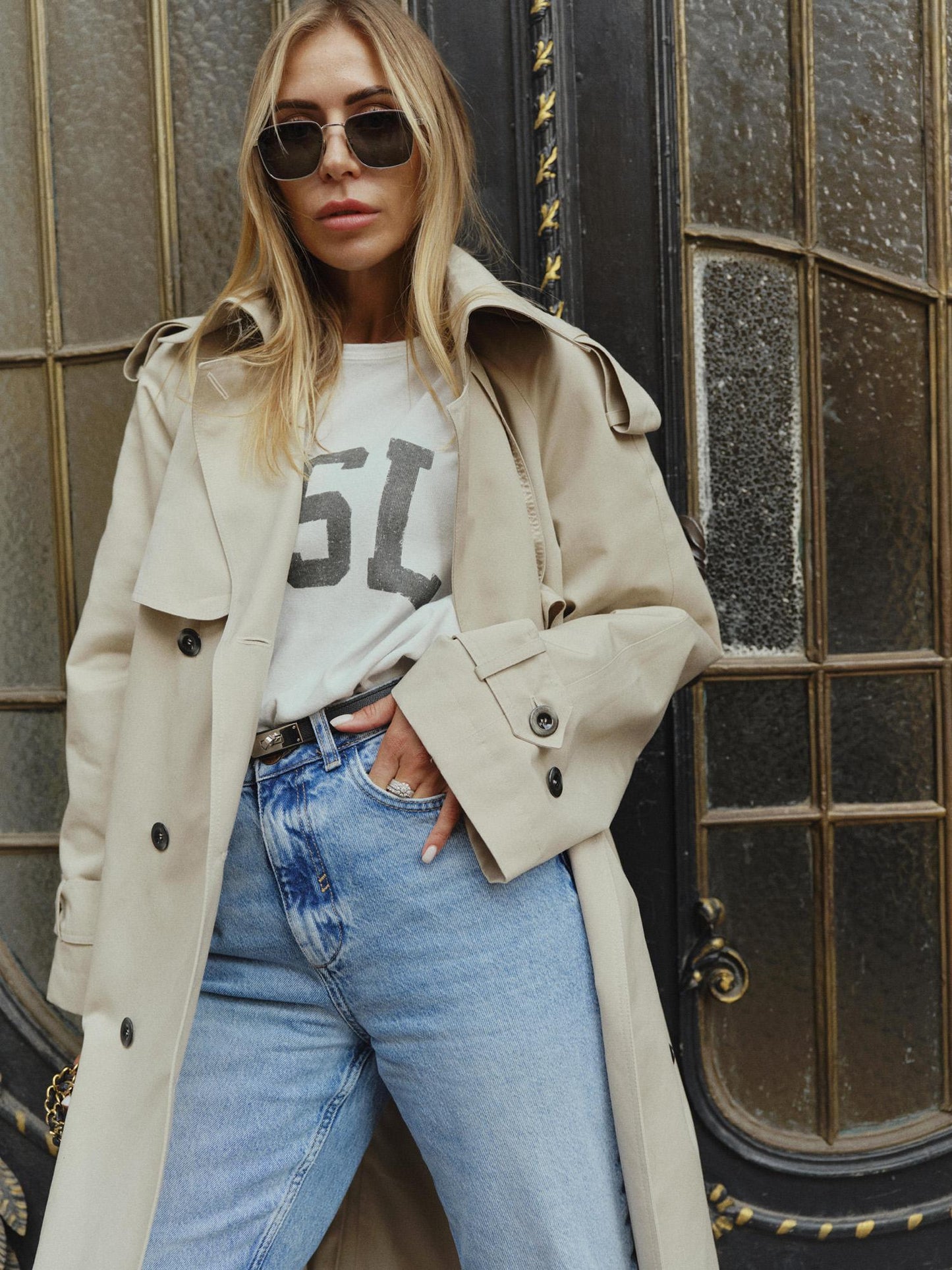 Waterproof oversized trench coat
