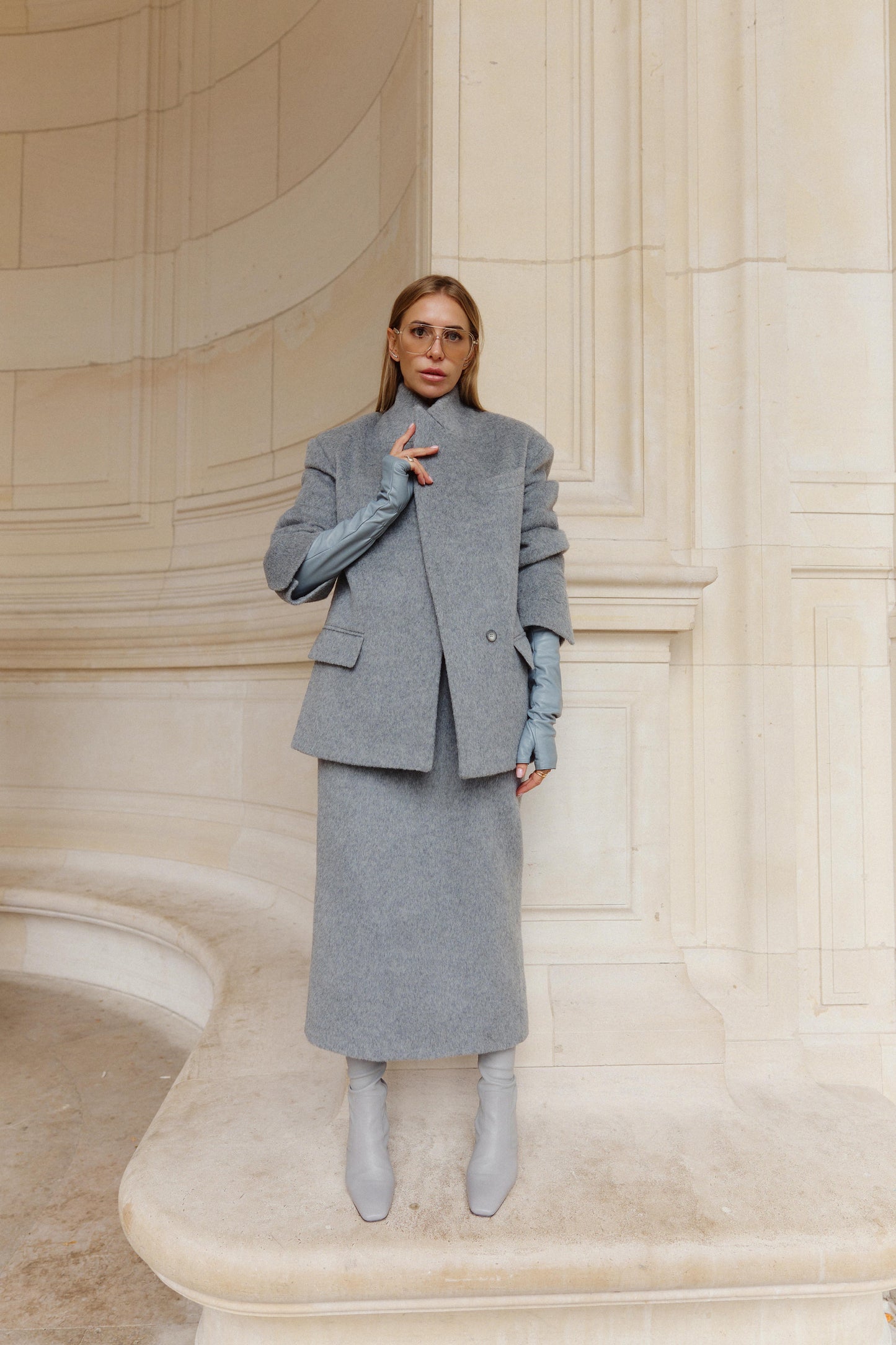 Oliver loose fit winter jacket in  alpaca suri blend