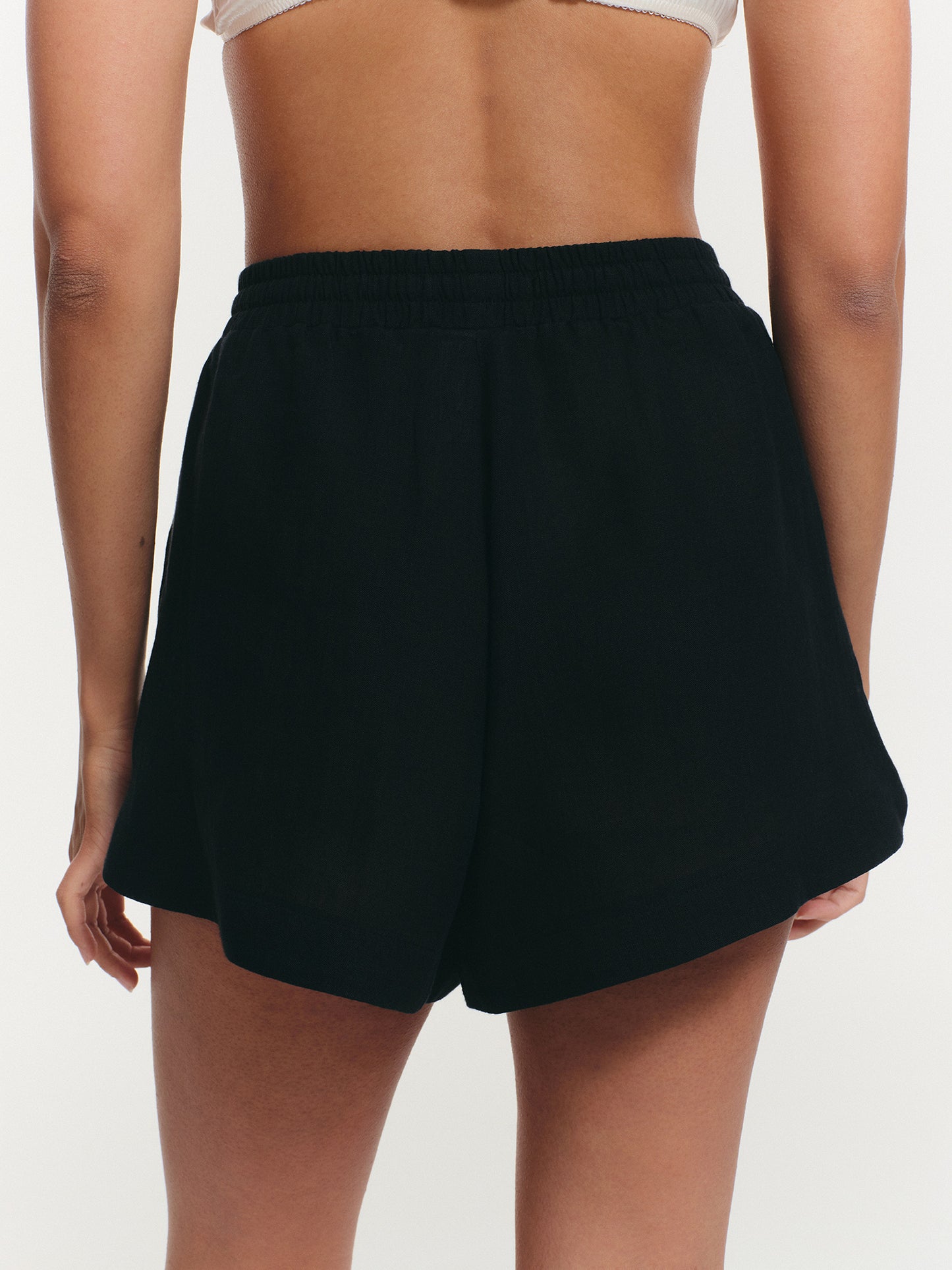 Boxer shorts in black linen silk blend