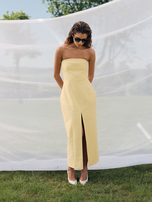 Eva bandeau-style midi dress