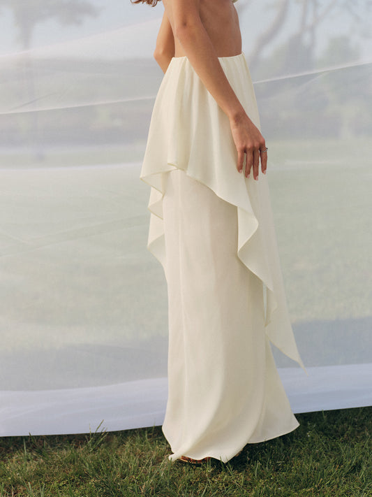 The Muse maxi layered silk skirt
