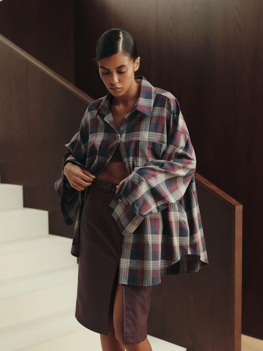 Relaxed fit cotton shirt with breast pocket