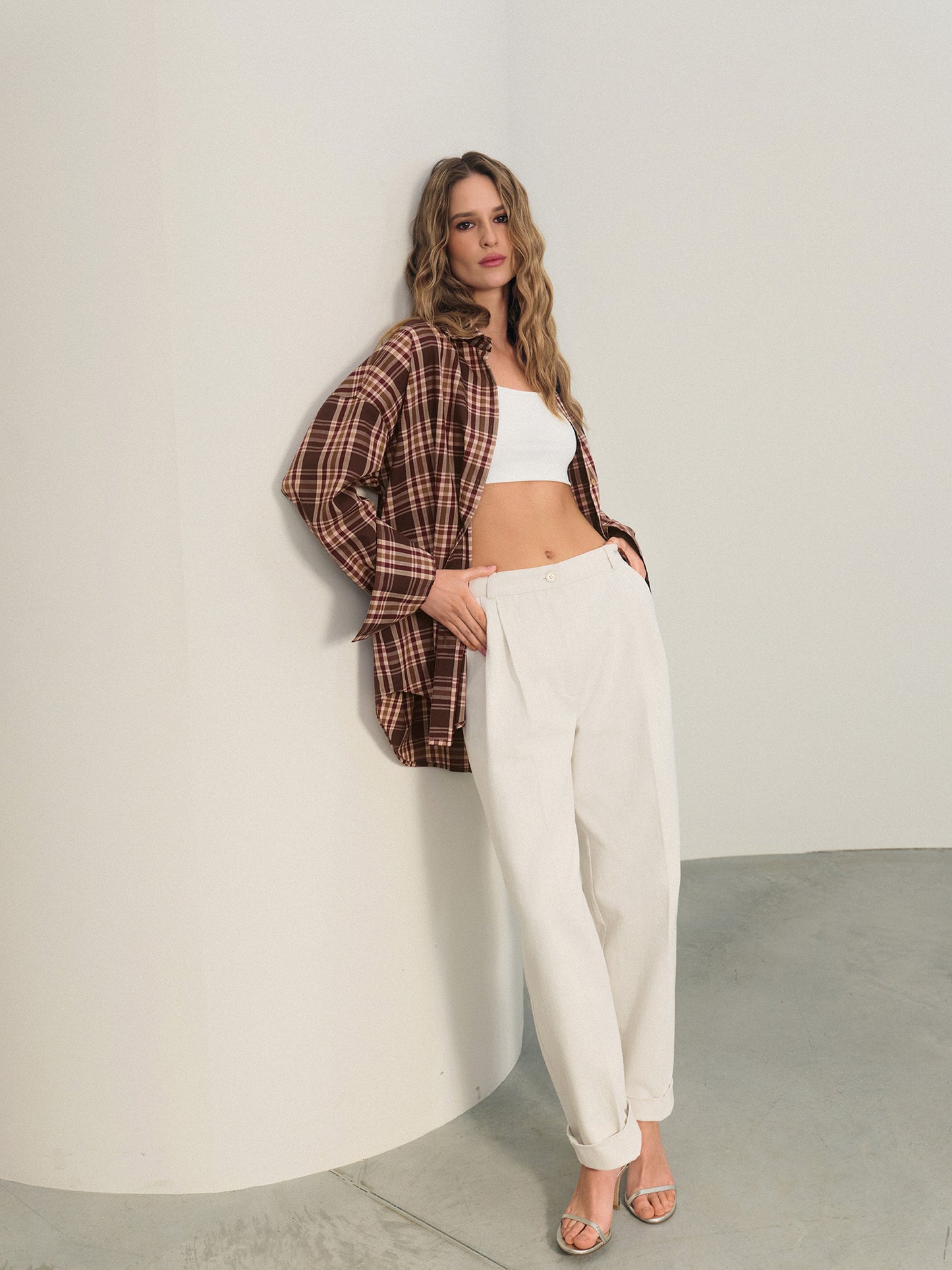 Relaxed fit  cotton shirt with breast pocket