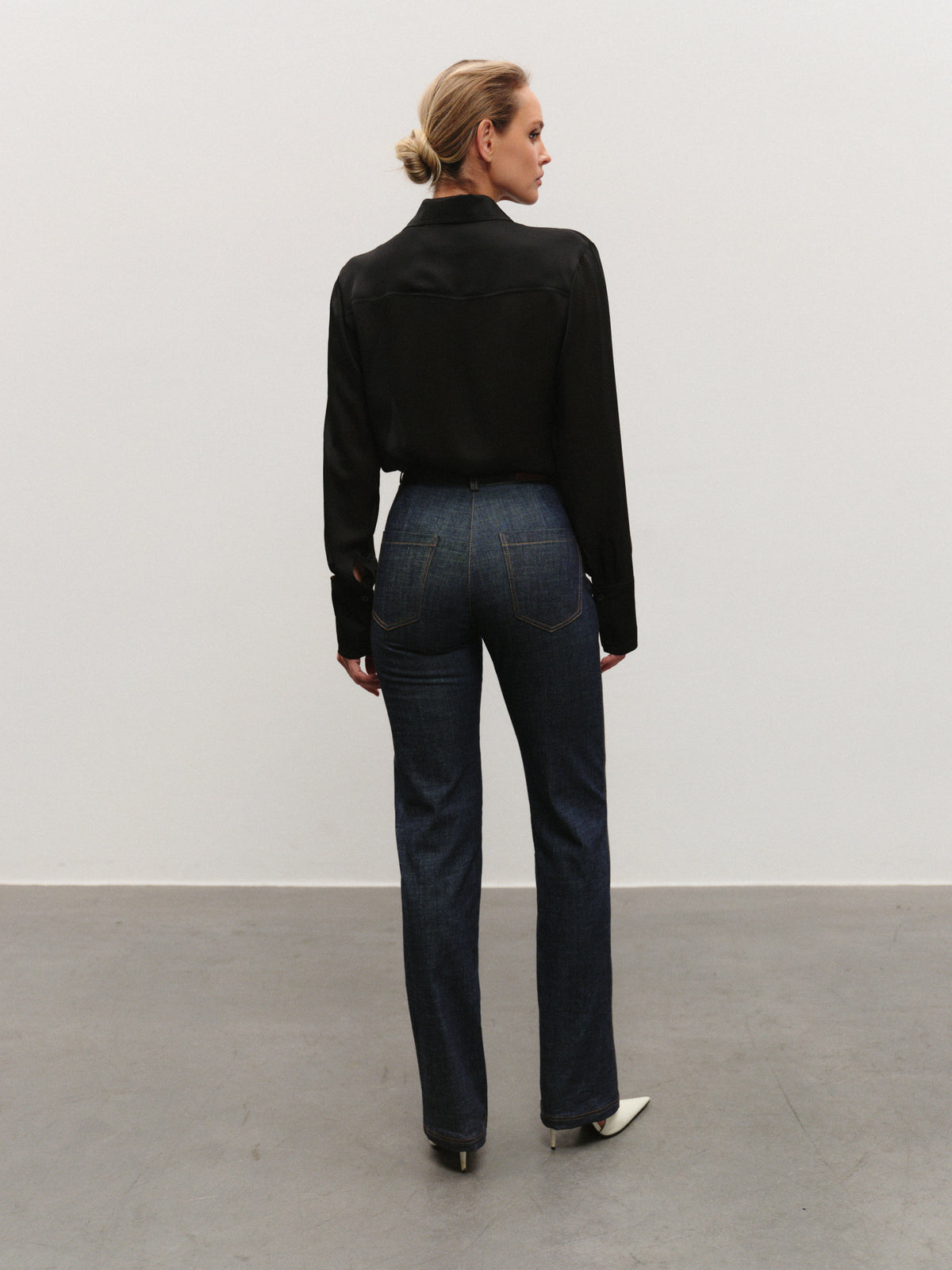Black silk loose fit shirt
