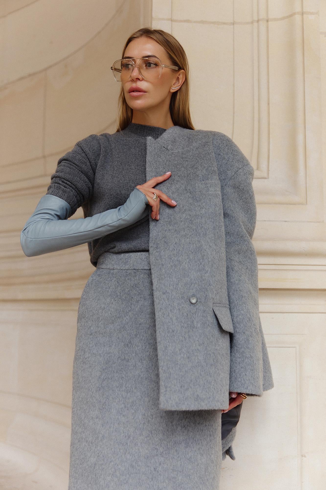 Oliver loose fit winter jacket in  alpaca suri blend