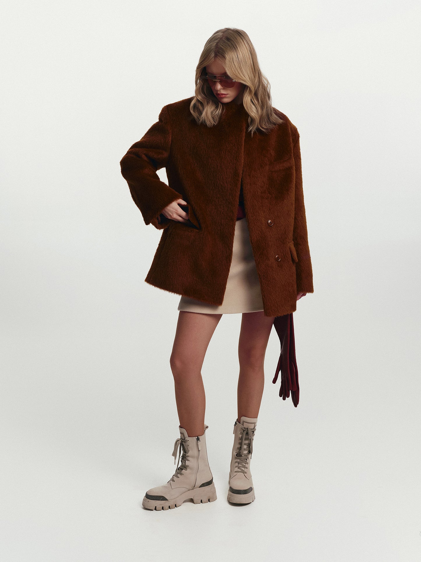 Oliver loose fit winter jacket in  alpaca blend