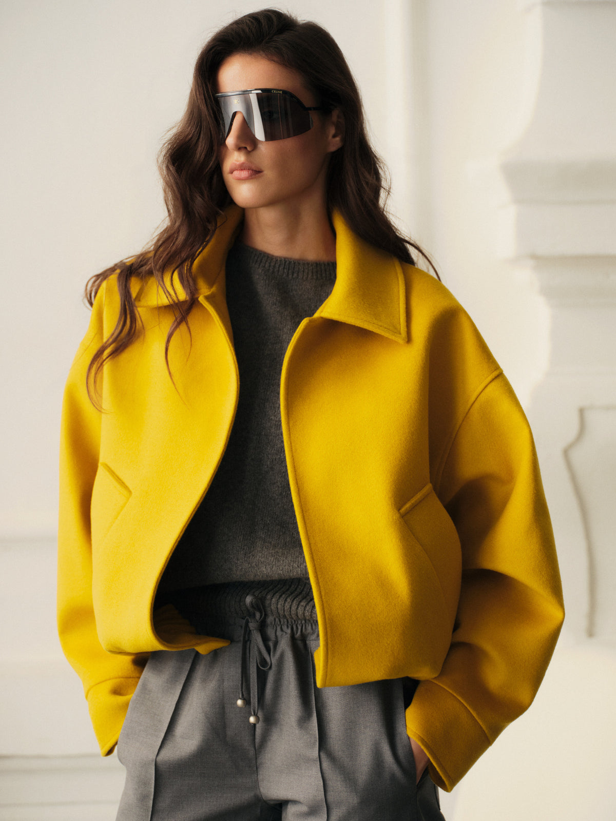 The Ochre bomber jacket in wool cashmere blend