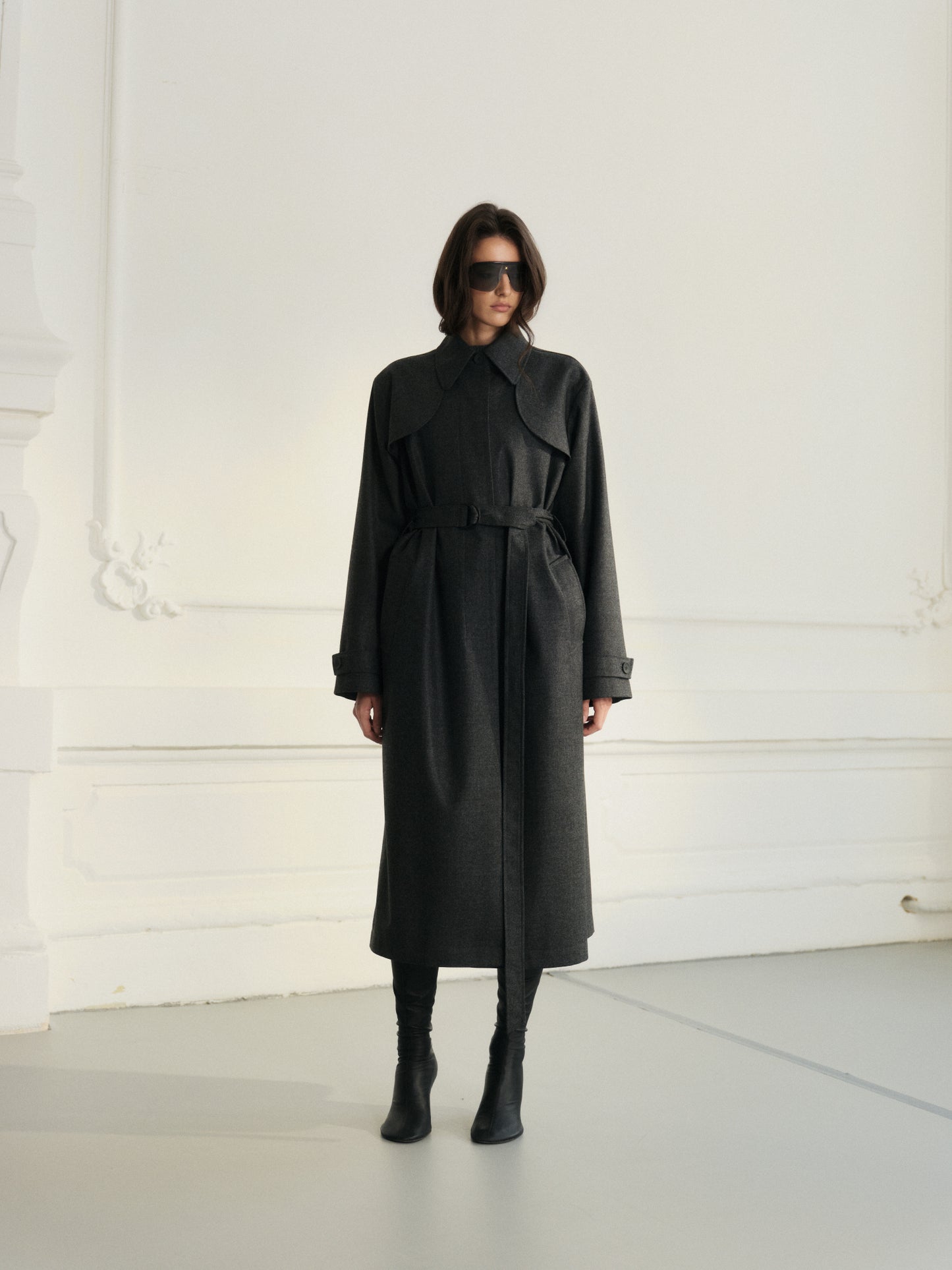 Classic contemporary fit waterproof cashmere raincoat