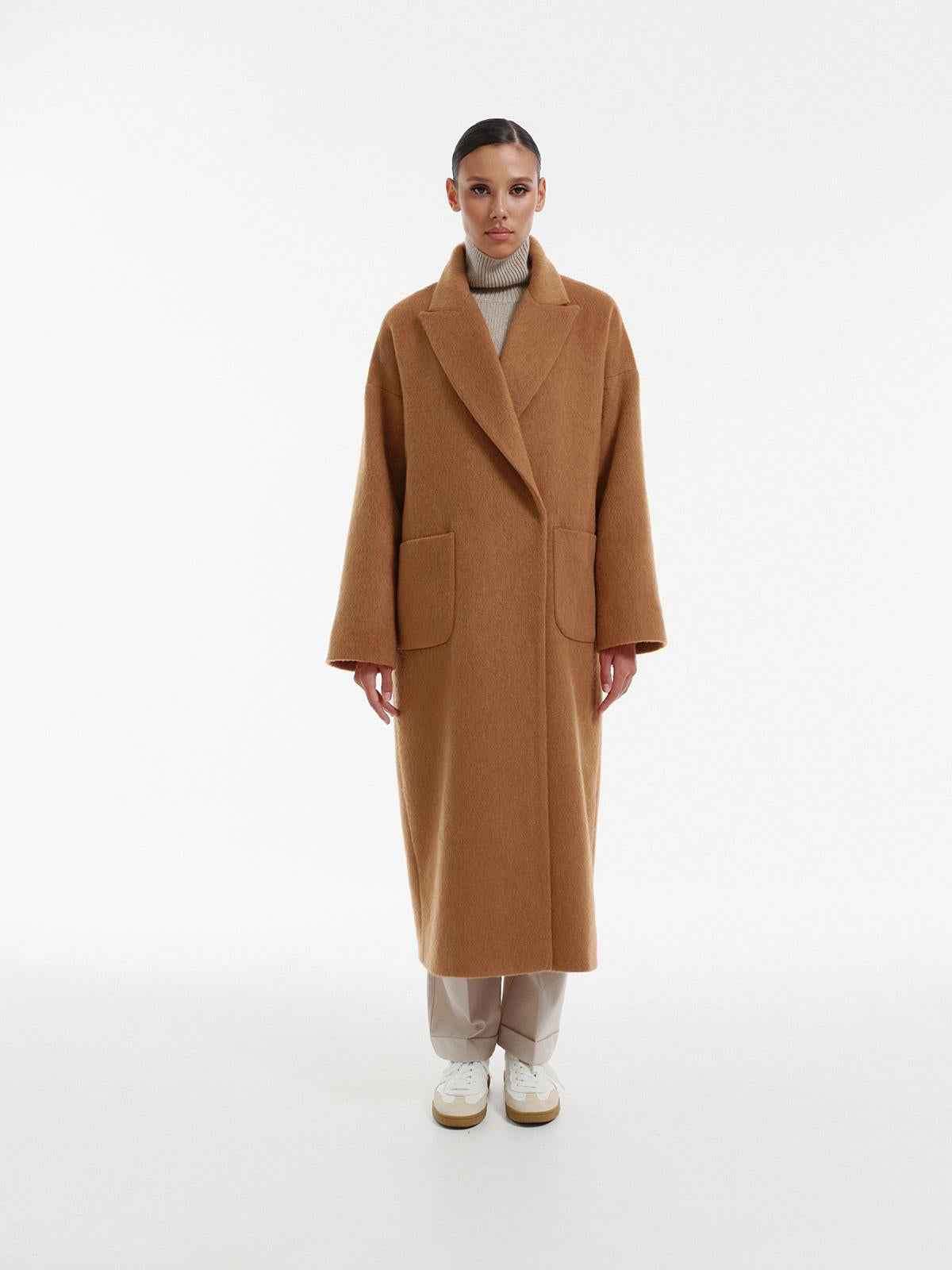 Siena winter coat in wool mohair alpaca blend