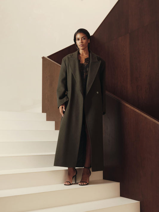 Oscar relaxed fit coat in wool cashmere blend