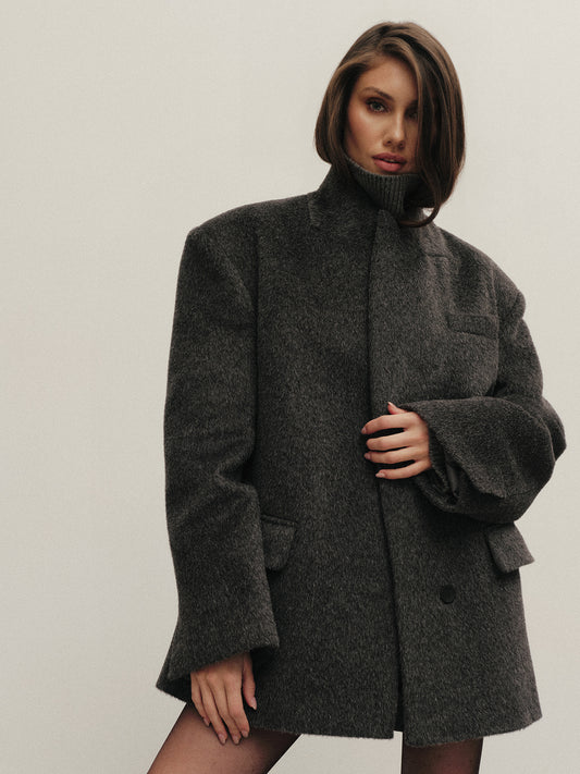 Oliver loose fit winter jacket in  alpaca suri blend