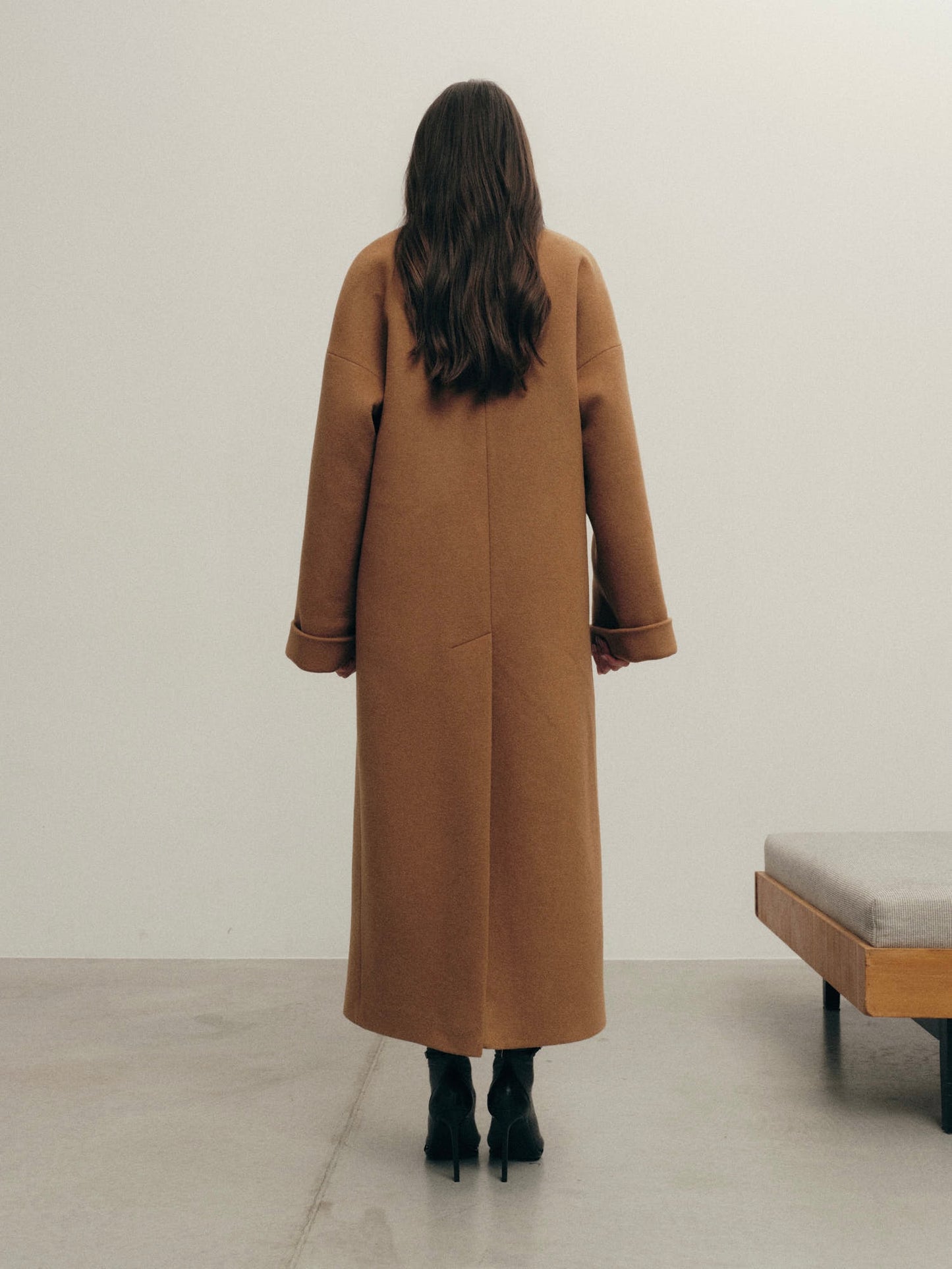 Siena winter belted coat in insulated wool