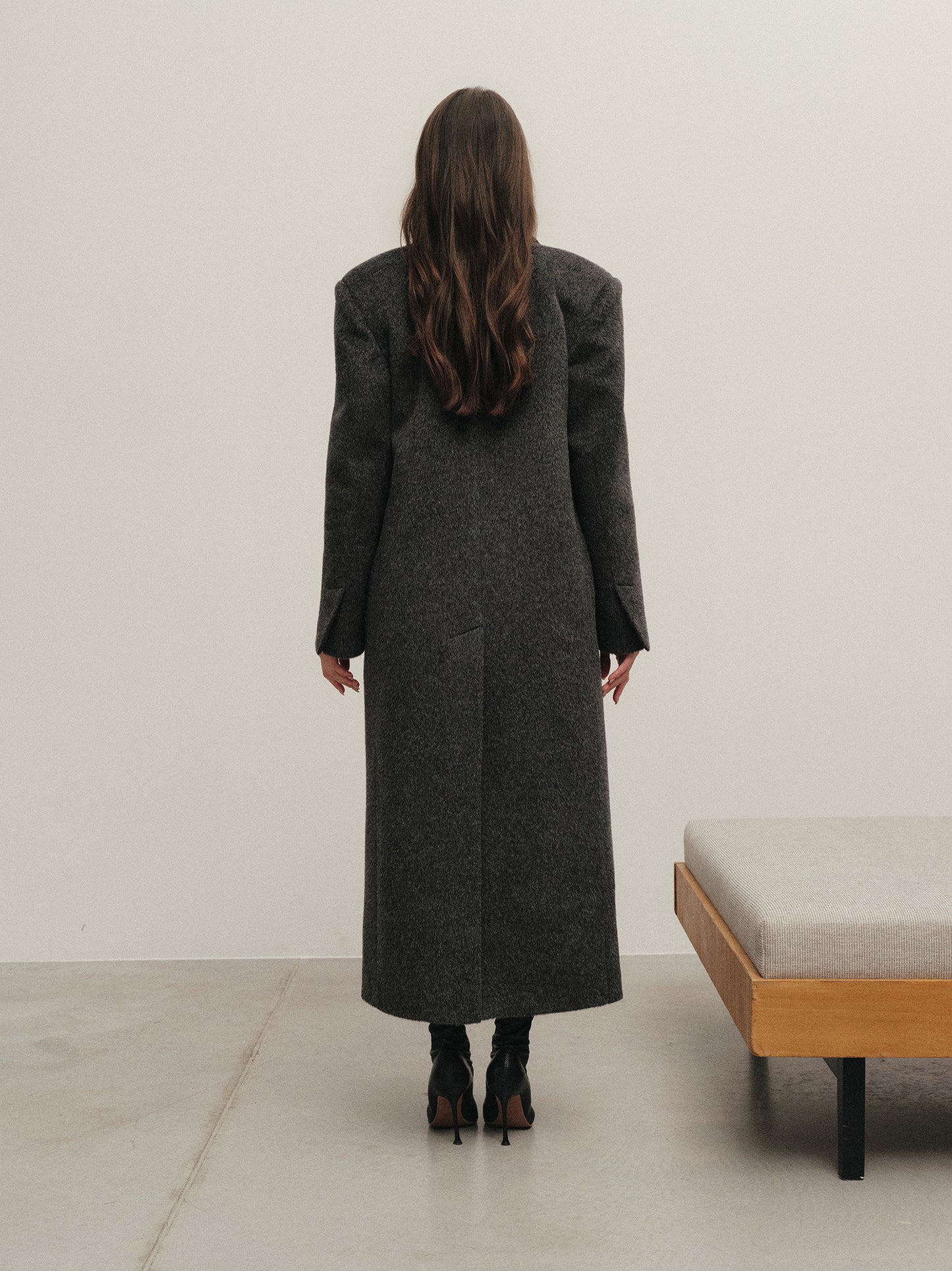 Blake relaxed fit belted winter coat in alpaca wool
