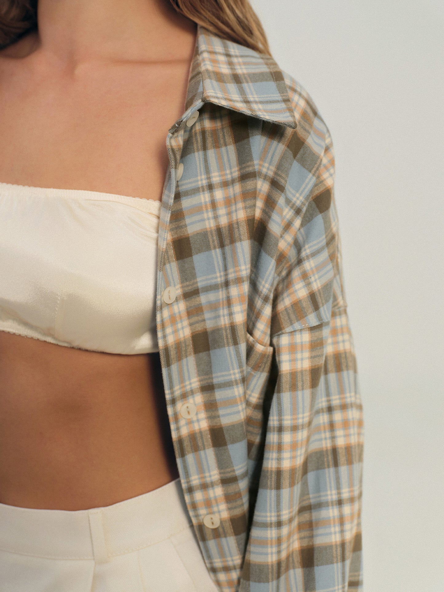 Relaxed fit  cotton shirt with breast pocket