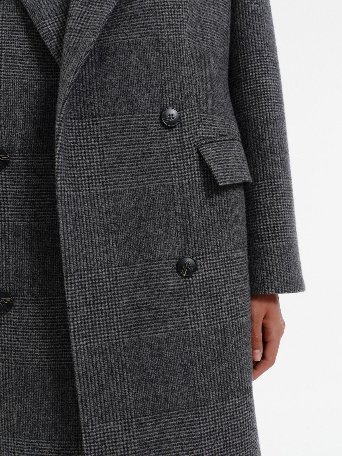 Franky muted check wool overcoat