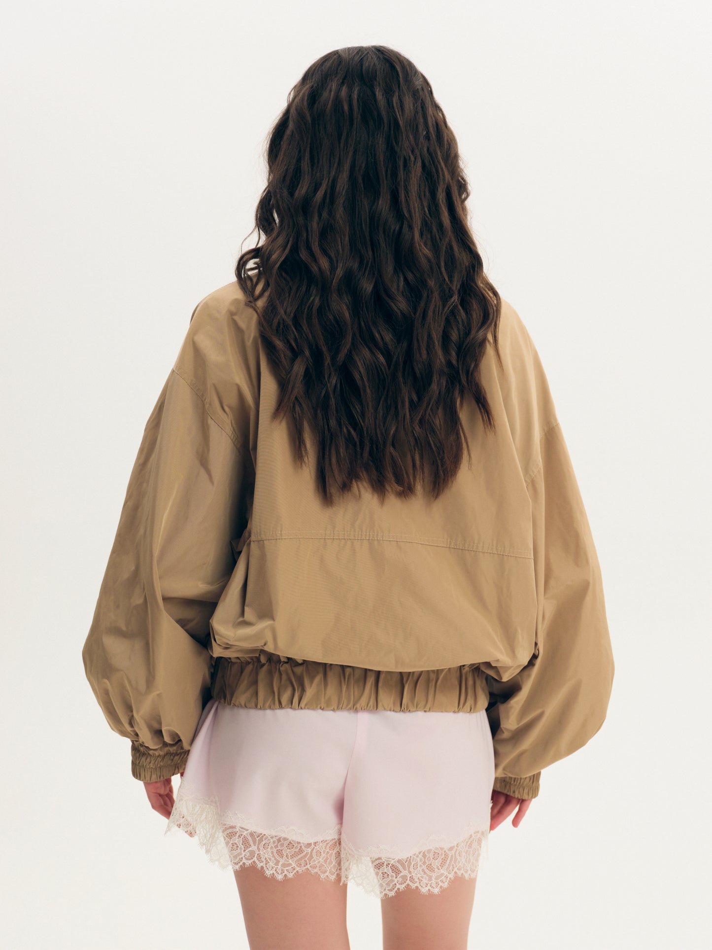 Lightweight high neck jacket in waterproof nylon