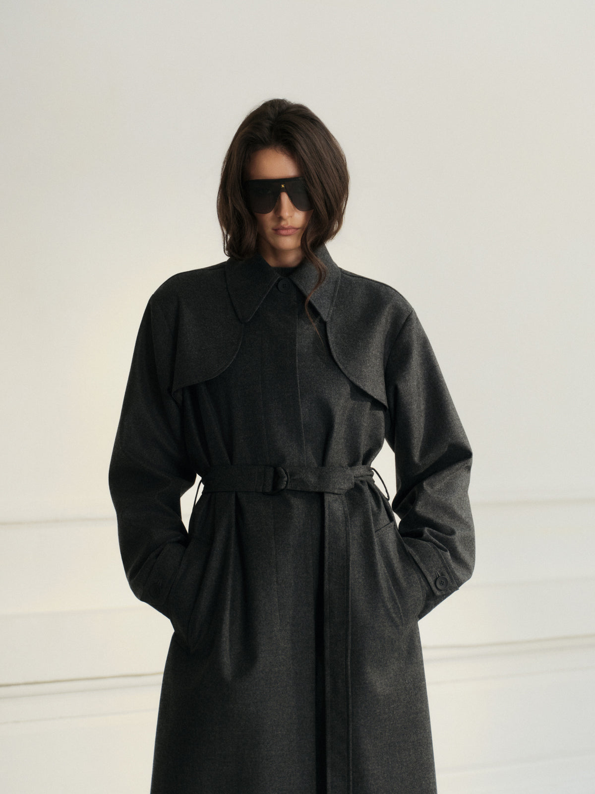 Classic contemporary fit waterproof cashmere raincoat