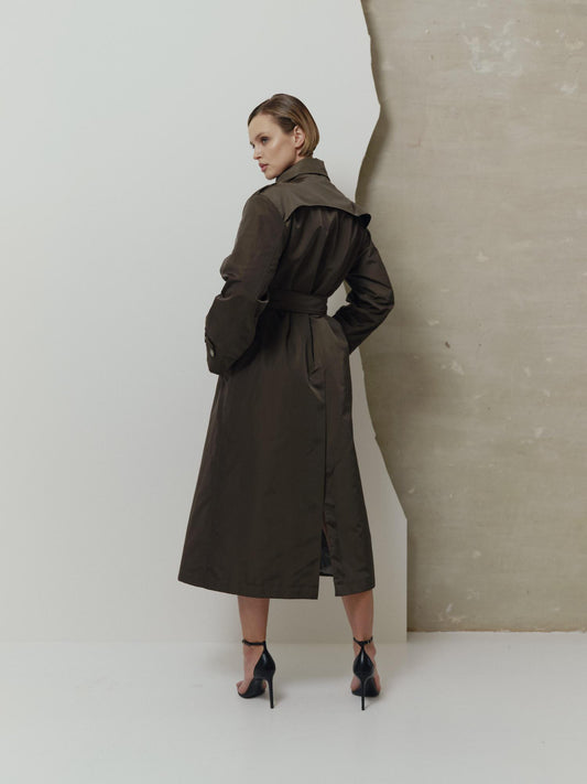 One size waterproof raincoat in khaki