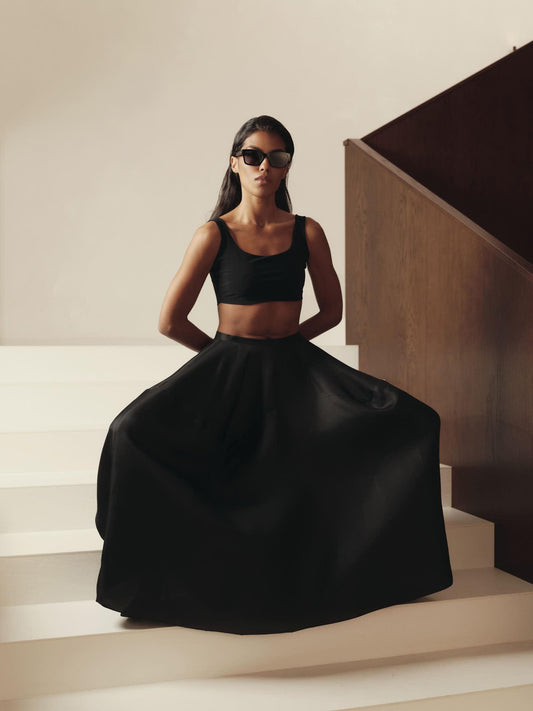 Naomi maxi architecture silk skirt