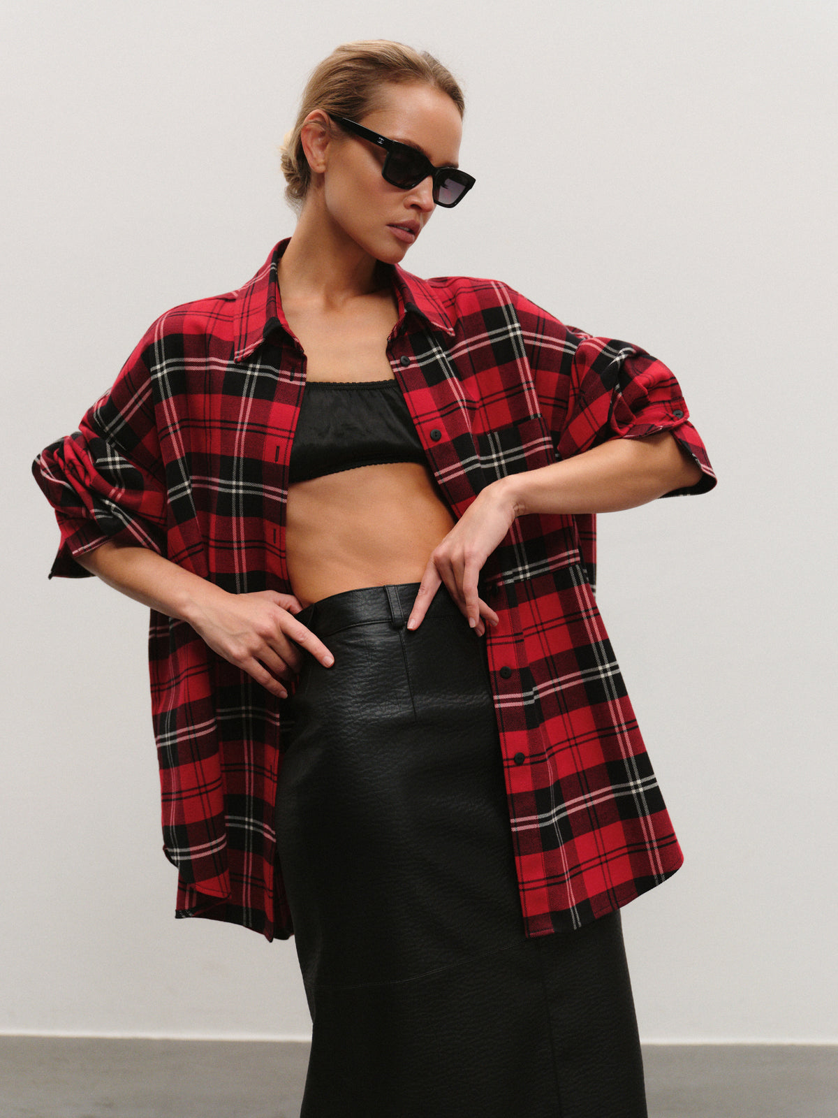 Loose fit soft cotton shirt with breast pocket