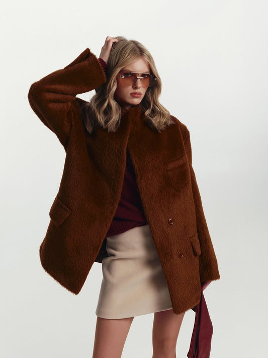 Oliver loose fit winter jacket in  alpaca blend