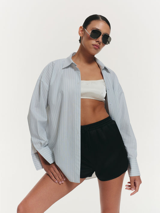 Relaxed fit  cotton shirt with breast pocket