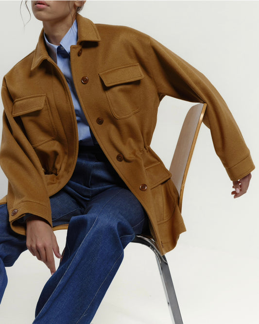 Trending wool cashmere utility jacket